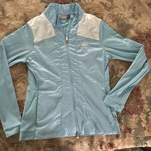 Kjus Womens Retention Golf Jacket Calm Blue w/ Kingsbarns Scotland Logo Sz M